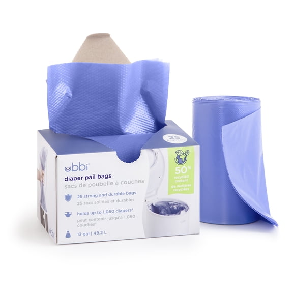Ubbi Plastic Bags, Purple, 25 Count