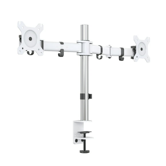 SHOPPINGALL Dual Monitor Desk Mount Stand Heavy Duty Fully Adjustable Arms for Monitors up to 32 inches - SA-D29 (White)