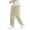 Beige, variant on Mens Linen Capri Pants Light Loose Elastic Waist Drawstring Pant Harem Casual Beach Yoga Trousers with Pockets Army Green,L