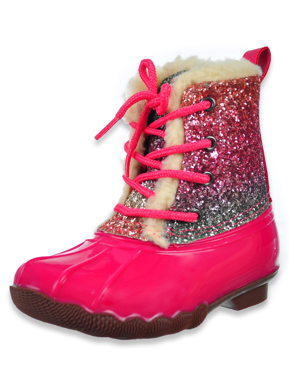 Adrienne Vittadini Girls' Glitter Duck Boots - 2 youth - Walmart.com