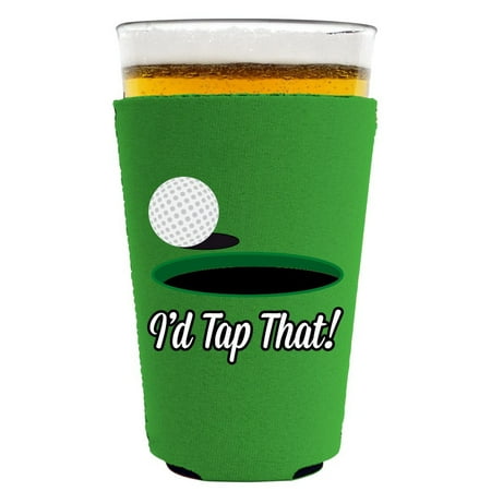 

I d Tap That Golf Pint Glass Coolie (Bright Green)