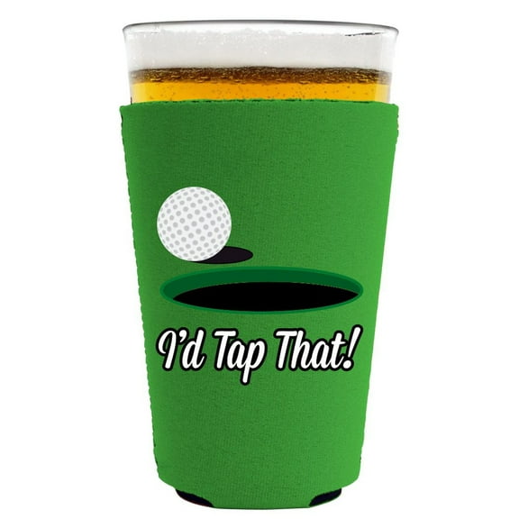 I'd Tap That Golf Pint Glass Coolie (Bright Green)