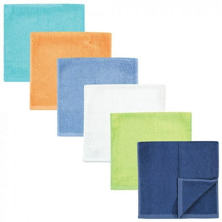 UPC: 0660168164824 | Hudson Baby Infant Boy Rayon from Bamboo Burpcloth 6pk Blue Orange Lime One Size