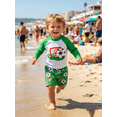 thumbnail image 2 of Younger Tree Toddler Baby Boys Swimsuits Trunk Rashguard Long Sleeve Top Shorts Two Pieces Bathing Suit Swimwear Outfit for 6-7T, 2 of 9