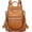 Orange Brown, variant on Backpack Purse For Women Black Real Soft Leather Convertible Ladies Daypack Bag