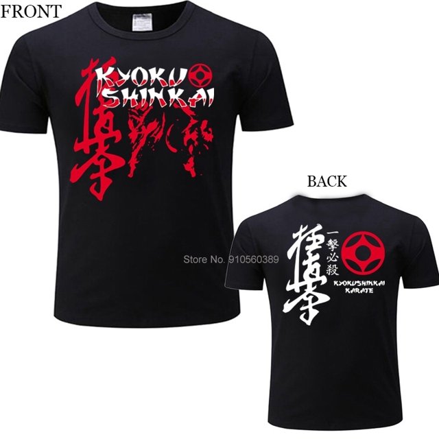 Shubuzhi-Camiseta de algodón para hombre prenda de vestir con estampado de Kyokushin Kai Kan Karate One Hit Kill Mma arte marcial a la moda para verano