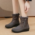 thumbnail image 2 of Xiaoxatg Women's High Top Comfortable Side Zipper Boots Solid Warm Footwear for Winter Season 8 Brown, 2 of 2