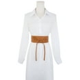 thumbnail image 6 of INSPIRE CHIC Women's Faux Leather Obi Wrap Around Belt for Evening Dress Caramel One Size, 6 of 7