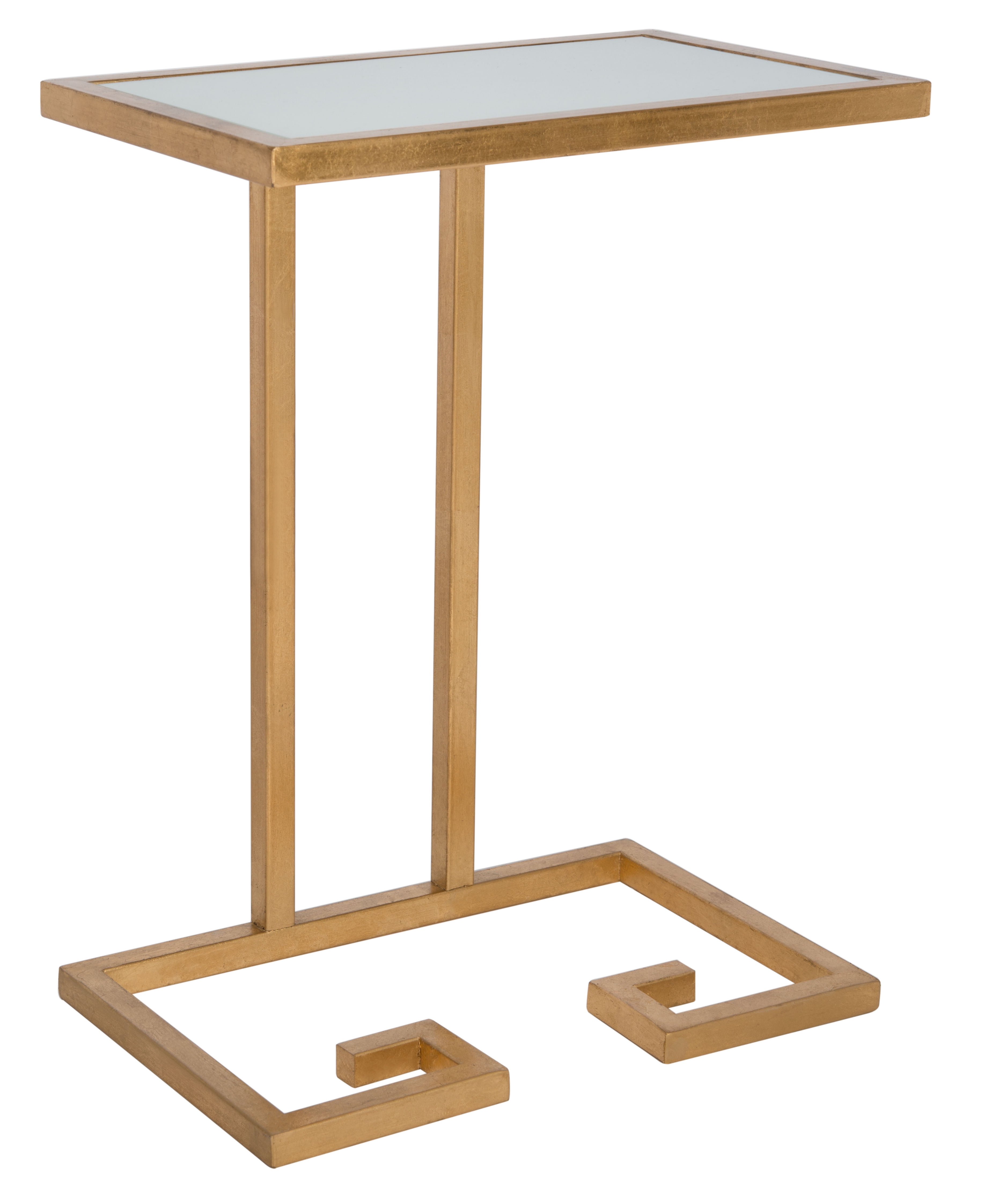 SAFAVIEH Murphy Solid Classic Accent Table, Gold/White Glass