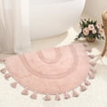 thumbnail image 6 of JOOJA Boho Cotton Handmade Bath Mat Non-slip Area Mat Rug with Tassels for Baby Days, Pink, 20"x32", 6 of 11