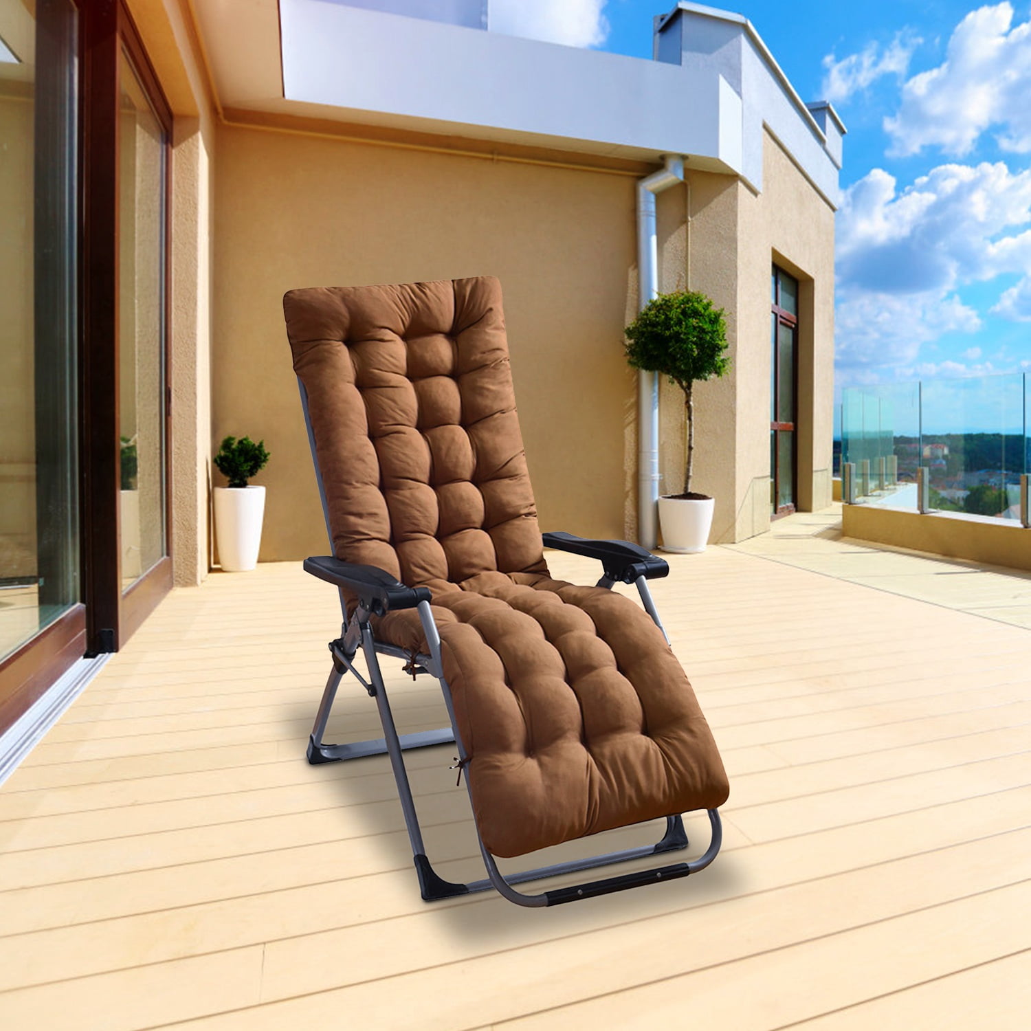 Moclever Rocking Chair Cushion 67x22in Recliner Cushion Sofa Mat for Indoor Outdoor, Coffee