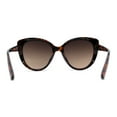 thumbnail image 4 of Womens Oversize Cat Eye Inset Lens Metal Jewel Edge Retro Sunglasses Tortoise Brown, 4 of 4