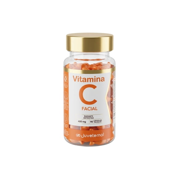 JUVETERNAL Cápsulas Faciales de Vitamina C 90 cápsulas Twist-Off Ilumina, Hidrata y Protege tu Piel