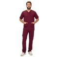 thumbnail image 2 of M&M SCRUBS Men's Scrub Set – Stretch V-Neck Multi-Pocket Mens Medical Uniform Scrubs Top & Cargo Pants (Burgundy, Small), 2 of 7
