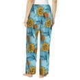 thumbnail image 3 of Naloa Sunflowers Print Women’s Ultra-Soft Comfy Pajama Lounge Pants with Pockets & Drawstring, 3 of 8