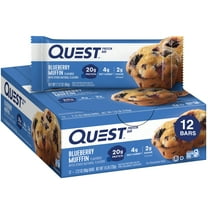 Quest Protein Bar, 20g Protein, Blueberry Muffin, Gluten Free, 12 Count
