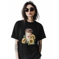 thumbnail image 2 of Watercolor Sunflower Womens Tshirt Graphic Tees Cotton Crew Neck T-Shirts, Casual Short Sleeve Shirts for Women Teen Girl Love Cup, 2 of 3