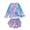 B# Purple Mermaid, variant on Bellafa Toddler Girls Rash Guard Bathing Suit Mermaid Long Sleeve Two Piece Swimsuit with Shorts UPF 50 3-9 Years Summer Beachwear