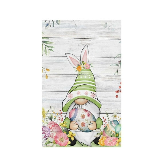 TIELUTT Easter Kitchen Dish Towel Striped Rabbit Print Household Kitchen Multifunctional Hand Towel Fan Duster Dish Scrubbers for Washing Rain Mate Bowl Grease Stain Remover Hard Water Stain Remover