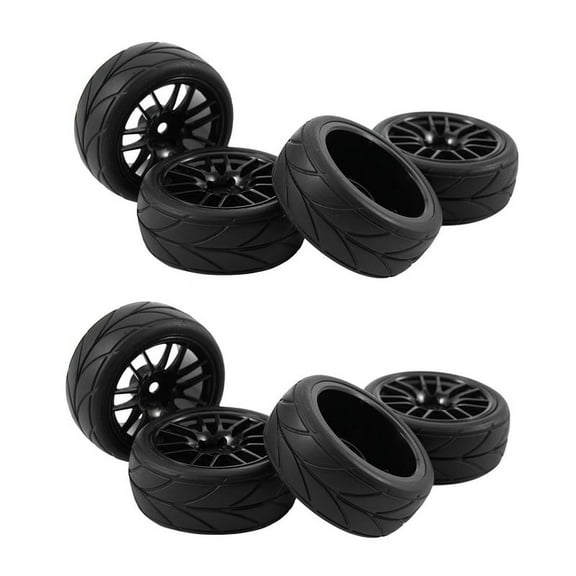 8Pcs 1/10 Rubber Tire Rc Racing Car Tires On Road Wheel Rim Fit For Hpi 9068-6081 Rc Car Part