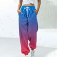 thumbnail image 2 of Chbgutlmr Womens Sweatpants Gradient Color Elastic Waist Baggy Casual Drawstring Workout Trousers Fashion, 2 of 5