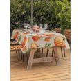 thumbnail image 2 of Outdoor Tablecloth with Umbrella Hole and Zipper, Orange Pumpkins Fall Rectangle Table Cloth 54x80 Inch Waterproof Tablecloth, Thanksgiving Leaves Country Retro Beige Picnic Table Cover for Patio, 2 of 7