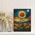 thumbnail image 2 of Qisvanset Framed Canvas Wall Art 12x16 Inch Moonlit Sunflower Starry Night Botanical Art, 2 of 5