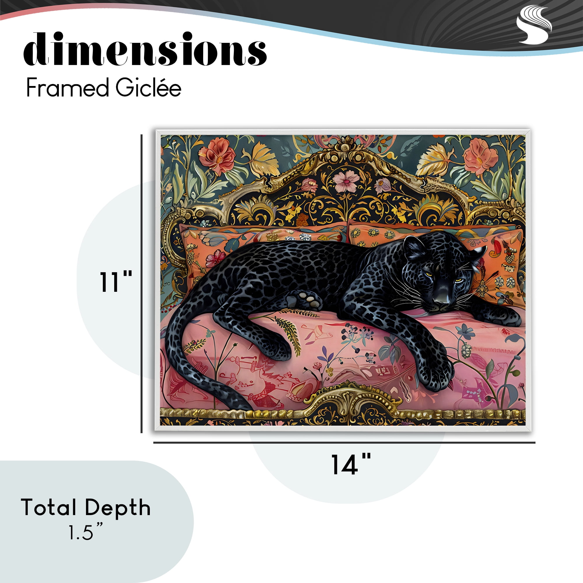 Stupell Industries Lazy Black Elegant Leopard White Framed Giclee Art, design by Creative Studio
