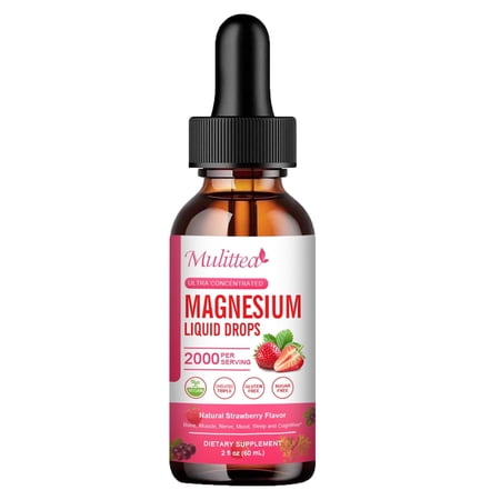 Magnesium Liquid Drops - 2Fl Oz 60ml - Supports Sleep, Calm, Energy, Muscles - Complex Magnesium Supplement - Organic, Non-GMO, Vegan