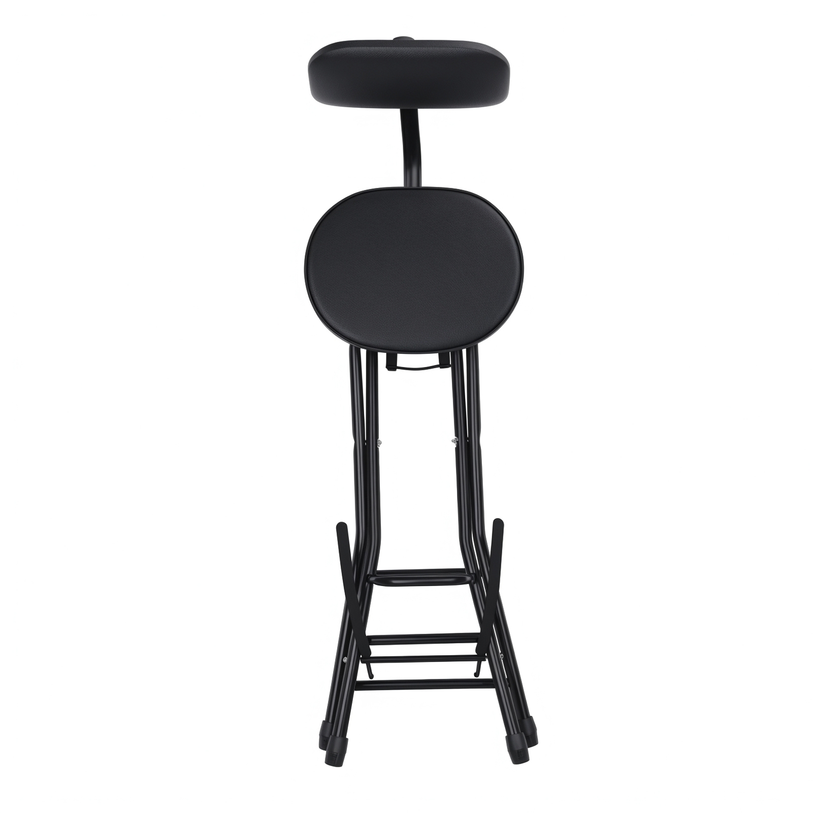 Dapmiu Folding Guitar Stool with Built-in Guitar Stand, Adjustable Backrest & Foot Rest, Portable Musician Seat for Acoustic Electric Bass Practice Performance