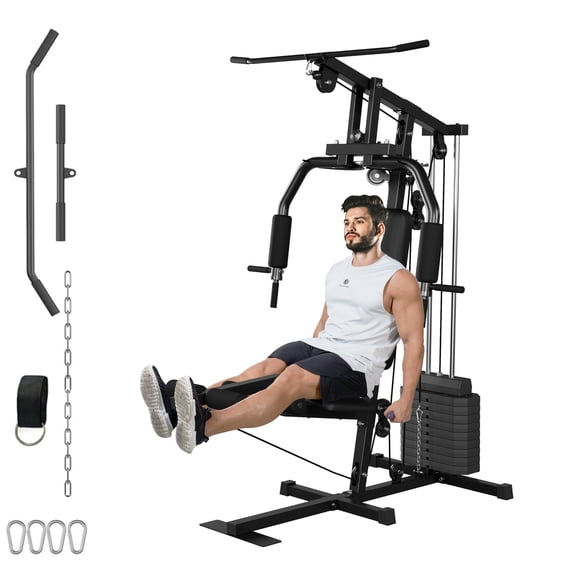JoanKaren Home Gym Station,Workout Station with 100LBS Weight Stack,Home Gym Equipment for Full Body Traning