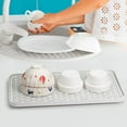 thumbnail image 4 of Dish Drain Tray, Large Water Storage Capacity Dish Drain Board, Dish Drying Pad for Kitchen Counter, Coffee Tea Tray, Water Drip Tray Holder for Cup, Fruit, Bathroom Accessories, 4 of 5