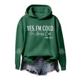thumbnail image 4 of Arlun Yes I'm Cold Me 24/7 Always Cold Hoodies for Women Long Sleeve Heart Graphic Winter Freezing Sweatshirts Funny Soft Comfy Casual Sports Pullover Tops Dark Green S, 4 of 4