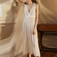 thumbnail image 2 of Sngxgn Nightgowns for Women Button up Night Shirt Short Sleeve V-Neck Sleepwear Pajama Dress(White,M), 2 of 9