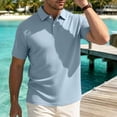 thumbnail image 6 of Daiosportswear Men'S Knit Polo Shirts Short Sleeve Slim Fit Textured Golf Shirt Summer Vacation T-Shirts Light Blue M(M), 6 of 9