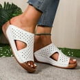 thumbnail image 2 of DAFEI Summer Leisure and Comfortable Wedge Heel Thick Bottom Hollow Open Toe Breathable Sandals Slippers, 2 of 8