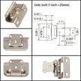 thumbnail image 5 of 2Pieces Antique Steel Cabinet Door Hinges 1/2Inch Overlays Partial Wrap Closing Half Hide Accessory for Kitchen Use, 5 of 7