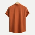 thumbnail image 3 of LIUJUNSHOP Men's Casual Short Sleeve Shirt Classic Collar Loose Fit Summer Comfort Wear Versatile Top For Daily Outings Orange XXXL, 3 of 8