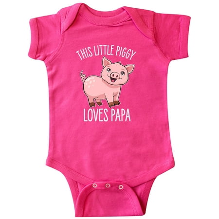 

Inktastic This Little Piggy Loves Papa- cute Gift Baby Boy or Baby Girl Bodysuit