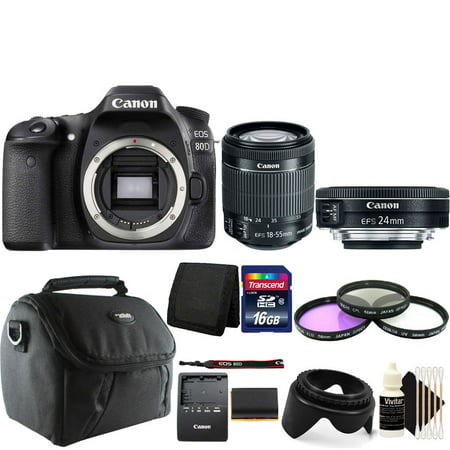 Canon EOS 70D 20.2MP DSLR Camera with 18-55mm and 24mm 2.8 STM Lens with 16GB Accessory (Canon 70d Best Price Uk)