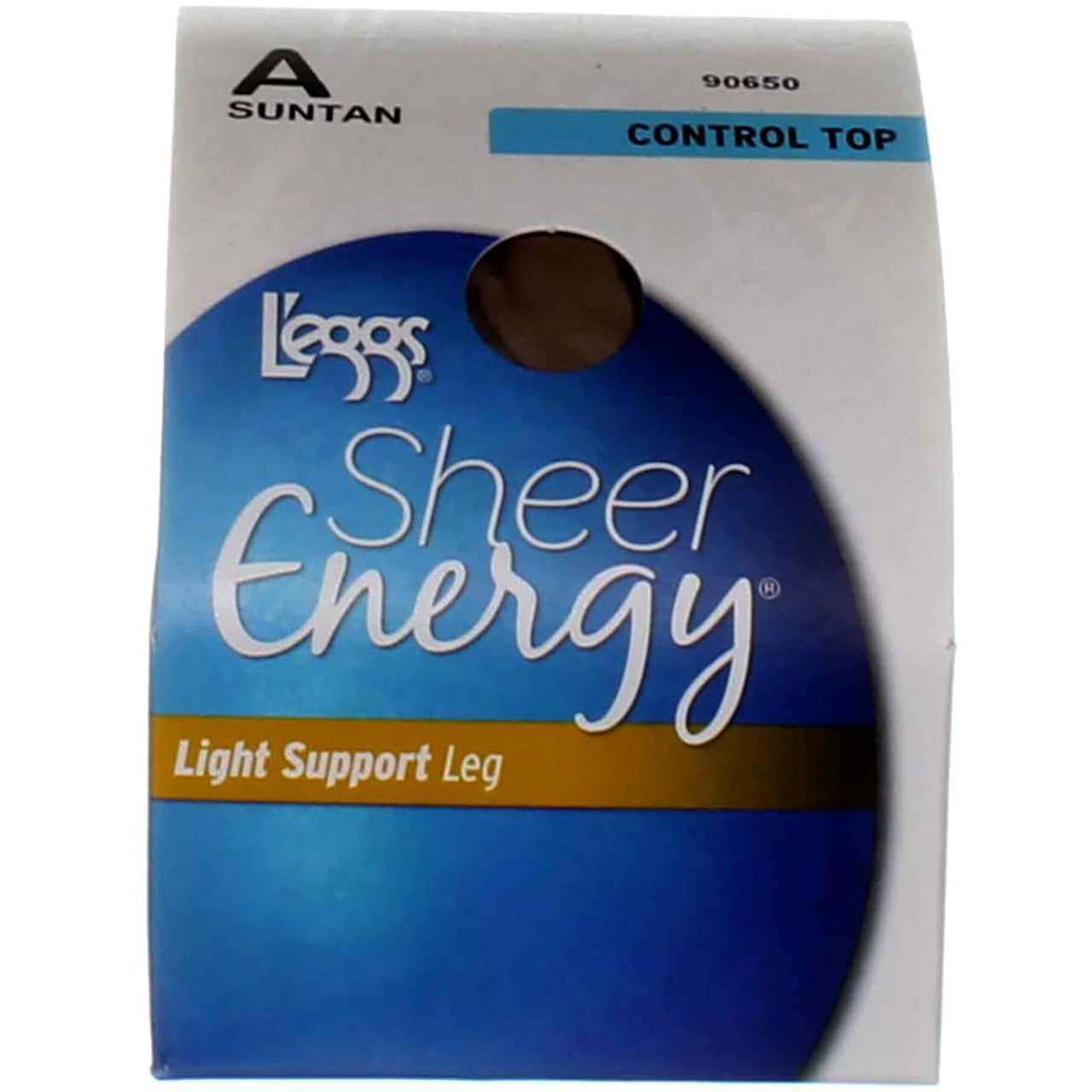 L'eggs L'eggs Sheer Energy Control Top Pantyhose, Suntan 90650, Size A, Sheer Toe, Light