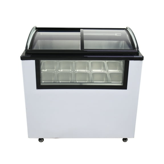 10 Pan Ice Cream Showcase Ice Cream Freezer Display Cabinet 136L