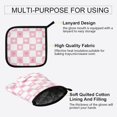 thumbnail image 3 of Yayeee Oven Mitts and Pot Holder Set of 2 Heat Resistant Kitchen Gloves Baking Hot Pad, Pink Checkered Heart, 3 of 5