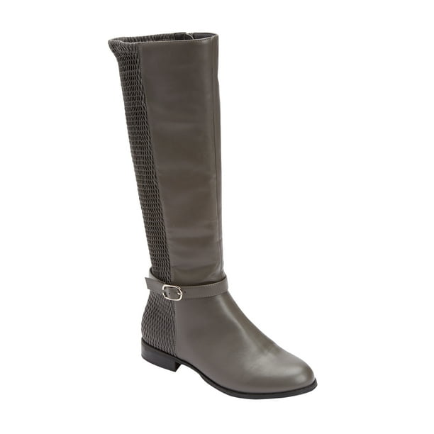 grey wide width boots