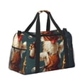 thumbnail image 2 of Fotbe Chef Chicken With Beer Bottles Bolsa de Viaje con Estampado, Bolsa de Fin de Semana para Mujer con Compartimento para Zapatos, Bolsa de Gimnasio con Bolsillo Húmedo, 2 of 7