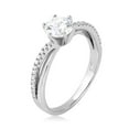 thumbnail image 4 of Polished Rhodium Plated Sterling Silver 925 Twisted Shank Ring Band White CZ Female Size 6, 4 of 4