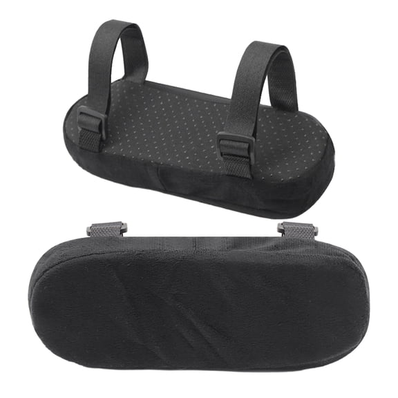 OIUR 2Pcs Office Chair Arm Pad with Adjustable Straps Memory Foam Desk Gaming Chair Arm Rest Cover Multi-purpose Elbow Support Cushion Pillow