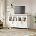 thumbnail image 2 of 55" Buffet Cabinet with 4 Glass Doors, Farmhouse Storage Table for Dining Room, 2 of 2