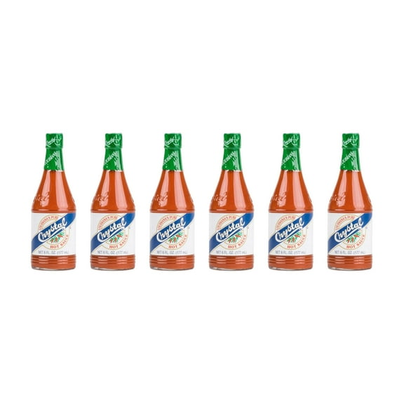 Louisiana’s Pure Crystal Hot Sauce Glass, 6 Oz (Pack of 6)