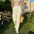 thumbnail image 2 of EDFBUYKRS Female Women Pants Casual Sweatpants Women Petite Short Set Women's Casual Pants Lace Trim Straight Leg Pants Comfortable Breathable Summer Fall Travel Outdoor Everyday Wear L, 2 of 5